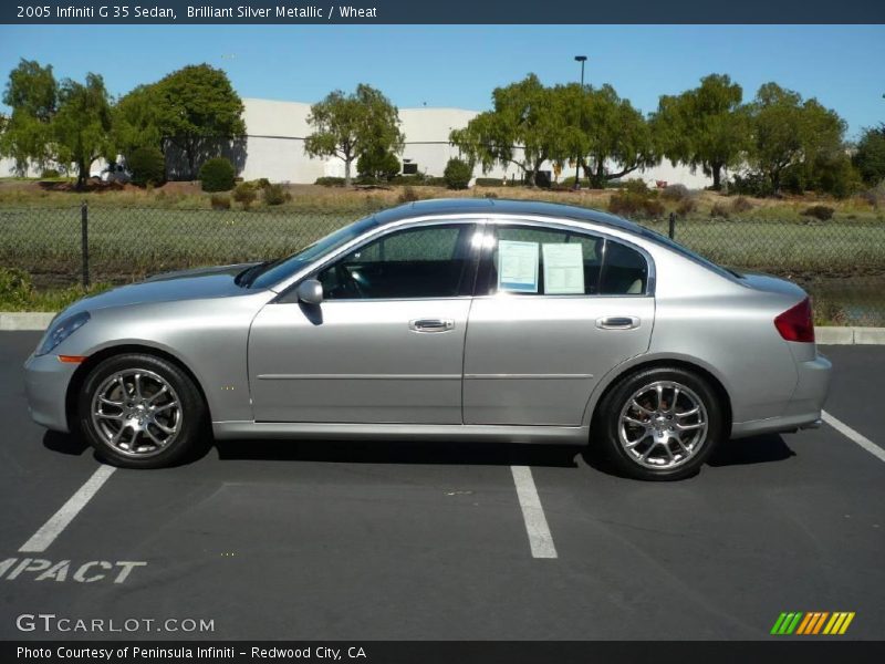 Brilliant Silver Metallic / Wheat 2005 Infiniti G 35 Sedan