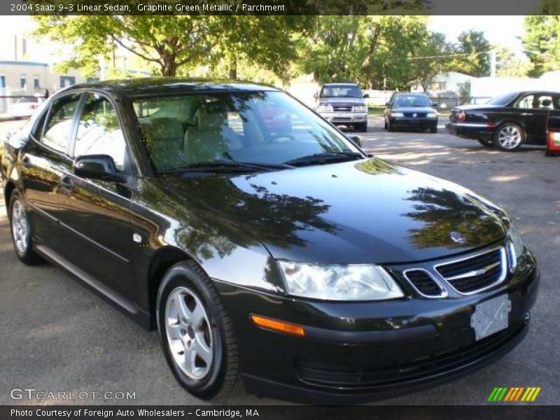 Graphite Green Metallic / Parchment 2004 Saab 9-3 Linear Sedan