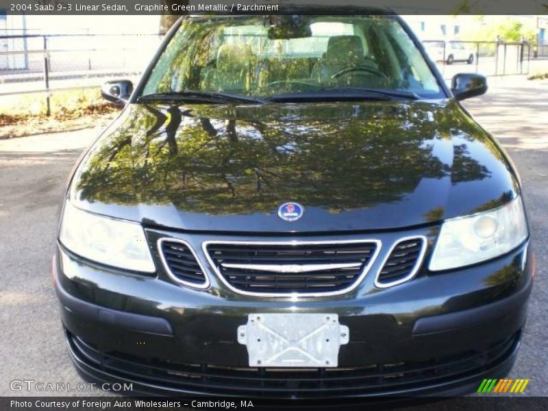 Graphite Green Metallic / Parchment 2004 Saab 9-3 Linear Sedan