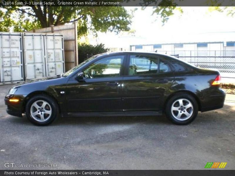 Graphite Green Metallic / Parchment 2004 Saab 9-3 Linear Sedan