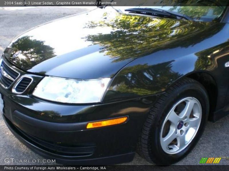 Graphite Green Metallic / Parchment 2004 Saab 9-3 Linear Sedan