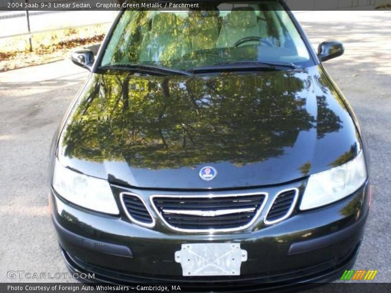 Graphite Green Metallic / Parchment 2004 Saab 9-3 Linear Sedan