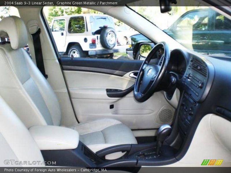 Graphite Green Metallic / Parchment 2004 Saab 9-3 Linear Sedan