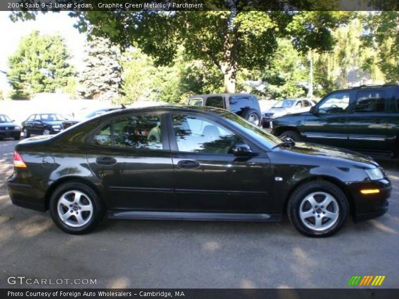 Graphite Green Metallic / Parchment 2004 Saab 9-3 Linear Sedan