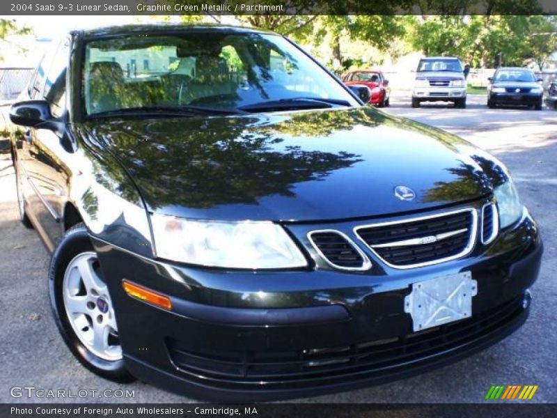 Graphite Green Metallic / Parchment 2004 Saab 9-3 Linear Sedan