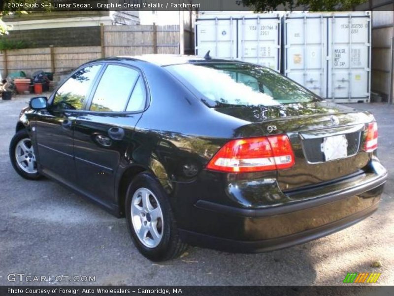 Graphite Green Metallic / Parchment 2004 Saab 9-3 Linear Sedan