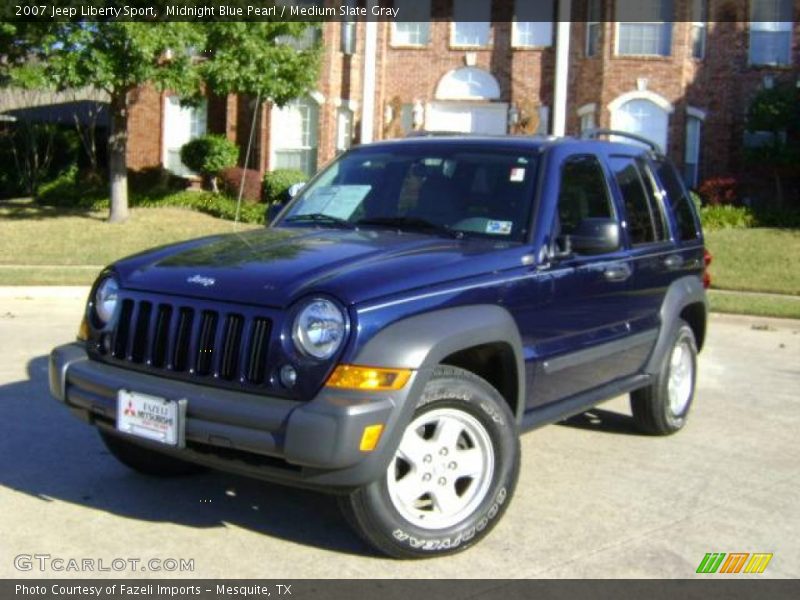 Midnight Blue Pearl / Medium Slate Gray 2007 Jeep Liberty Sport