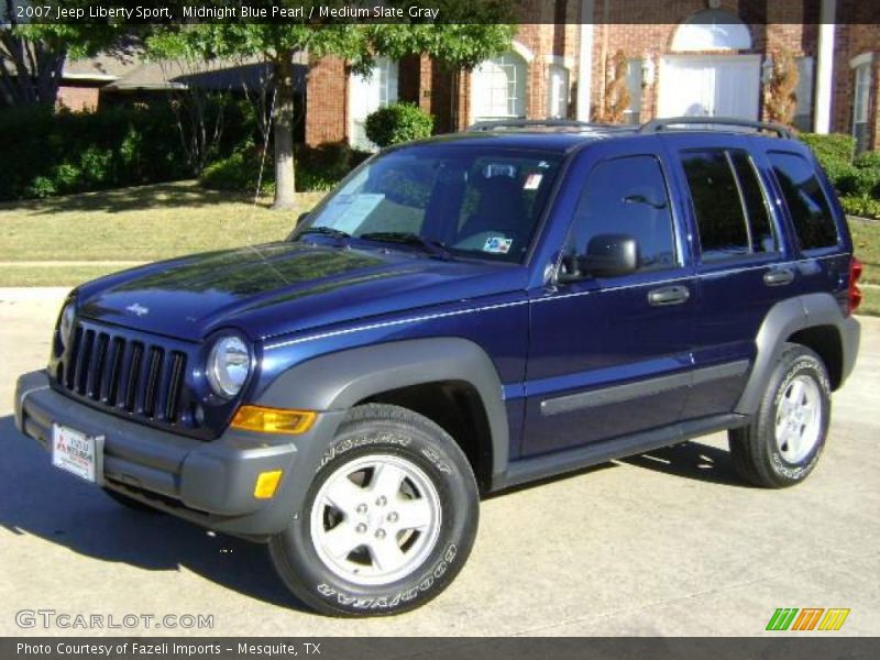 Midnight Blue Pearl / Medium Slate Gray 2007 Jeep Liberty Sport