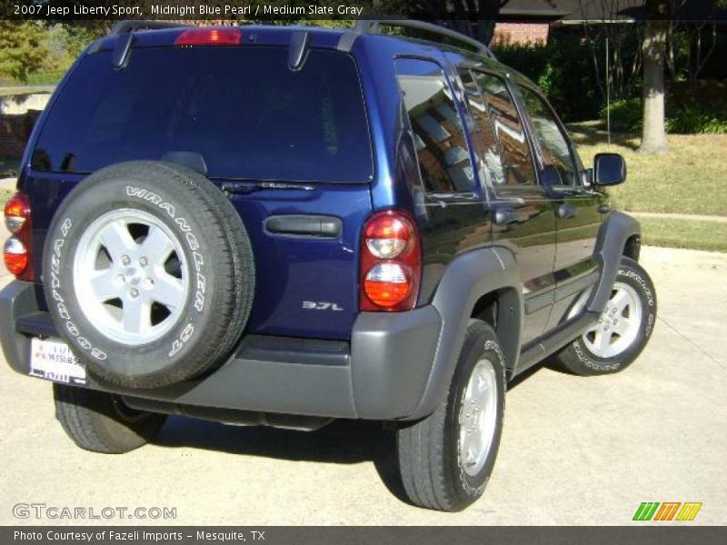 Midnight Blue Pearl / Medium Slate Gray 2007 Jeep Liberty Sport