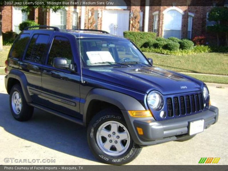 Midnight Blue Pearl / Medium Slate Gray 2007 Jeep Liberty Sport