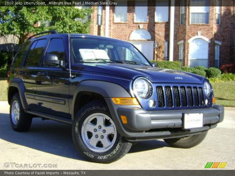 Midnight Blue Pearl / Medium Slate Gray 2007 Jeep Liberty Sport