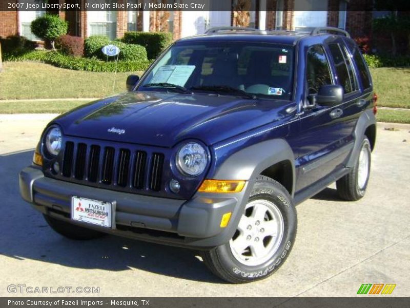 Midnight Blue Pearl / Medium Slate Gray 2007 Jeep Liberty Sport