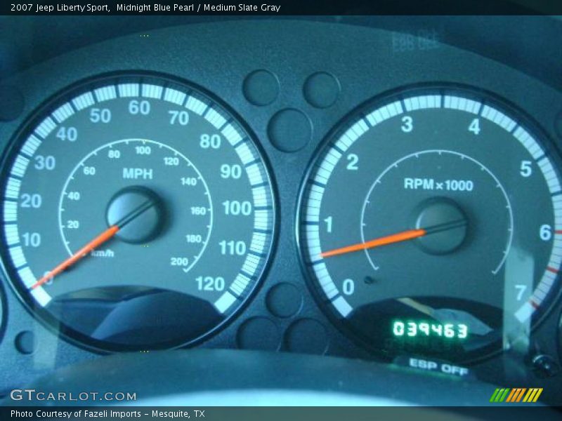 Midnight Blue Pearl / Medium Slate Gray 2007 Jeep Liberty Sport