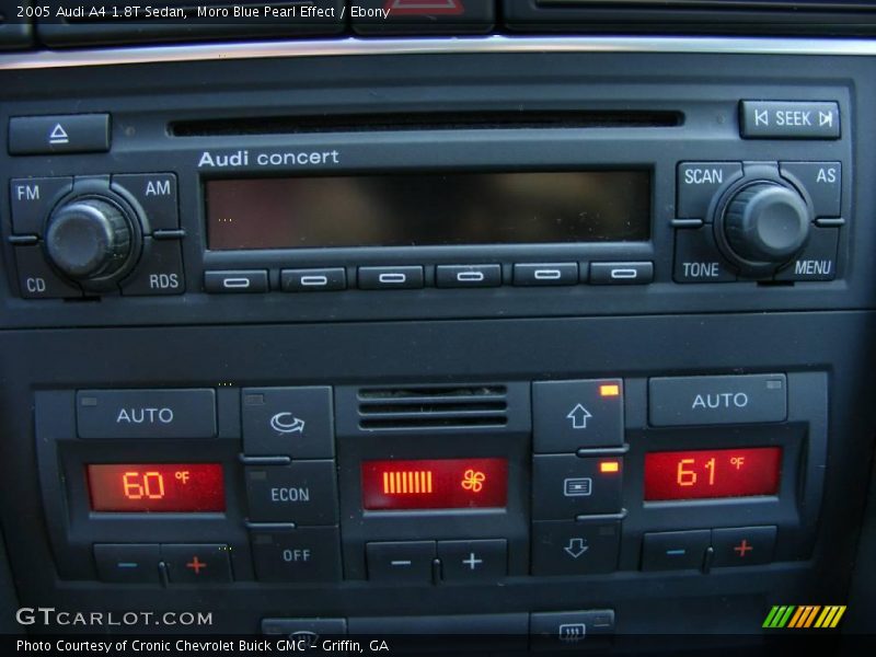 Moro Blue Pearl Effect / Ebony 2005 Audi A4 1.8T Sedan