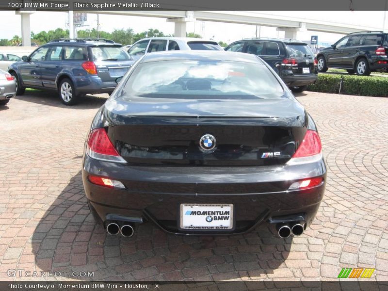 Black Sapphire Metallic / Black 2007 BMW M6 Coupe