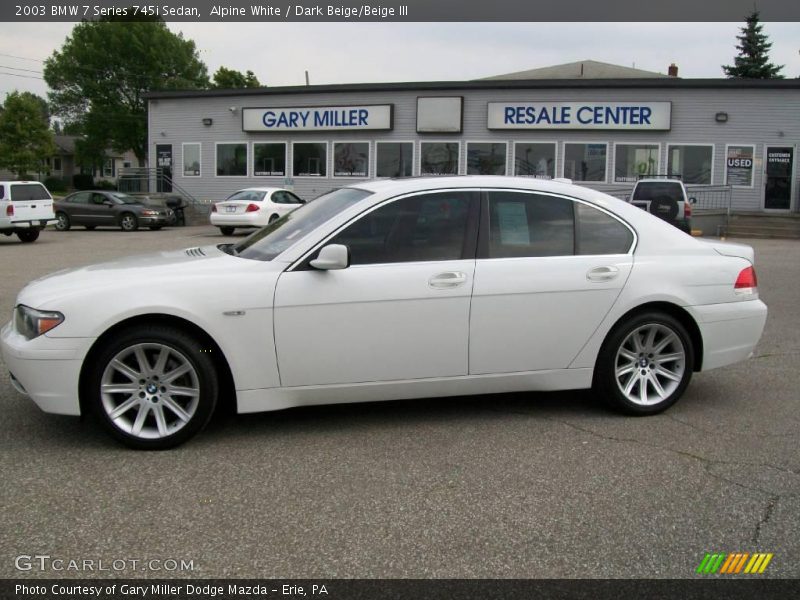 Alpine White / Dark Beige/Beige III 2003 BMW 7 Series 745i Sedan