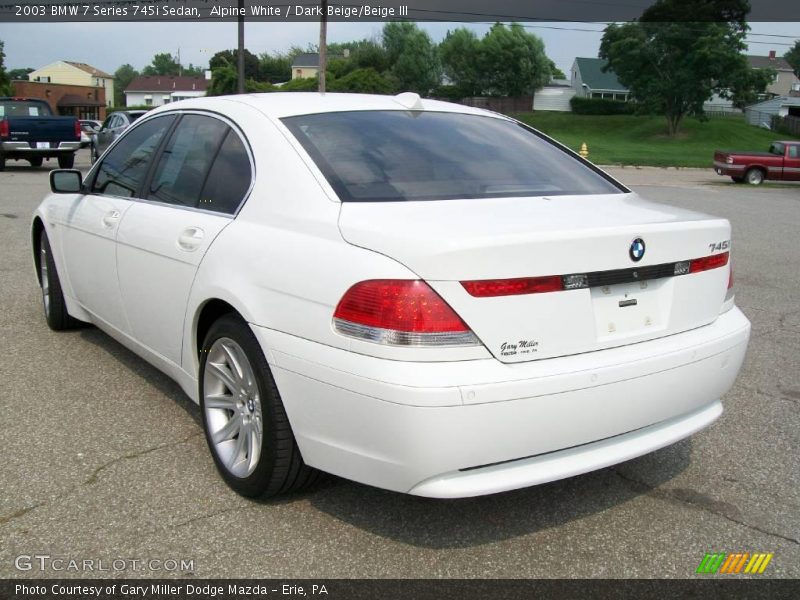 Alpine White / Dark Beige/Beige III 2003 BMW 7 Series 745i Sedan