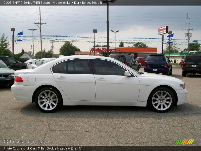 Alpine White / Dark Beige/Beige III 2003 BMW 7 Series 745i Sedan