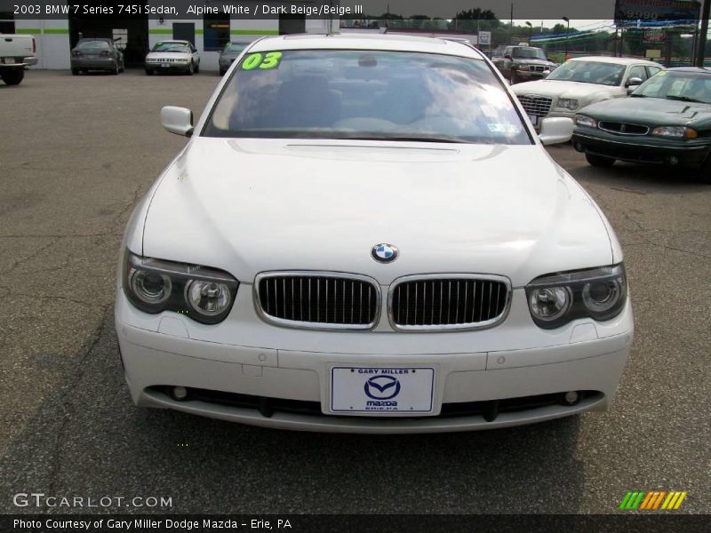 Alpine White / Dark Beige/Beige III 2003 BMW 7 Series 745i Sedan