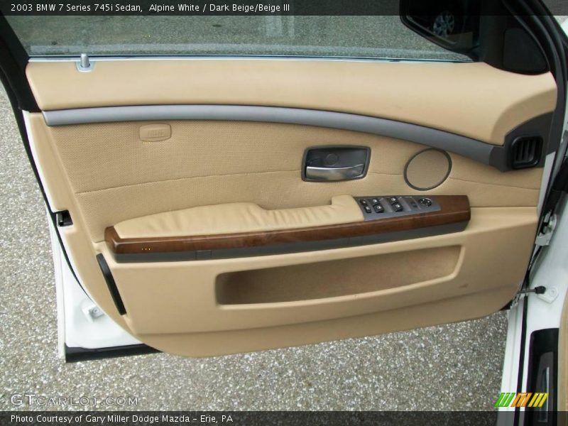 Alpine White / Dark Beige/Beige III 2003 BMW 7 Series 745i Sedan