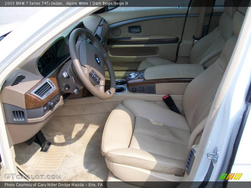 Alpine White / Dark Beige/Beige III 2003 BMW 7 Series 745i Sedan