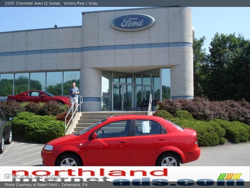 Victory Red / Gray 2005 Chevrolet Aveo LS Sedan