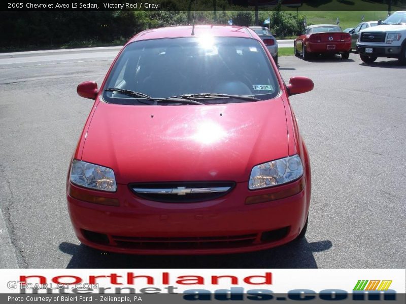 Victory Red / Gray 2005 Chevrolet Aveo LS Sedan