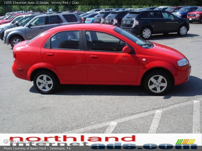 Victory Red / Gray 2005 Chevrolet Aveo LS Sedan