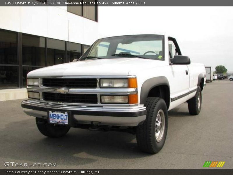 Summit White / Blue 1998 Chevrolet C/K 3500 K3500 Cheyenne Regular Cab 4x4