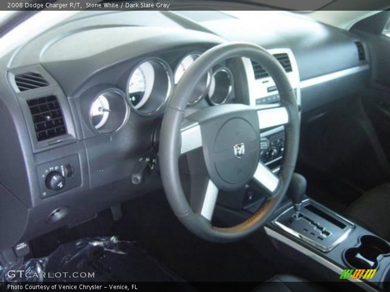Stone White / Dark Slate Gray 2008 Dodge Charger R/T