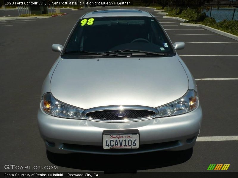 Silver Frost Metallic / Midnight Blue SVT Leather 1998 Ford Contour SVT