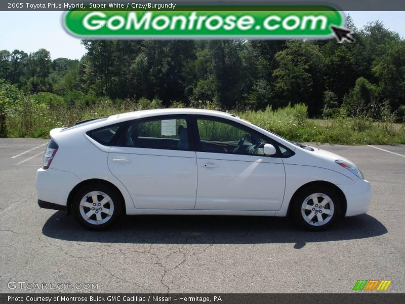 Super White / Gray/Burgundy 2005 Toyota Prius Hybrid