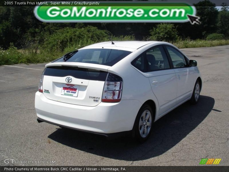 Super White / Gray/Burgundy 2005 Toyota Prius Hybrid