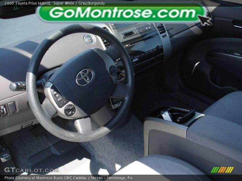 Super White / Gray/Burgundy 2005 Toyota Prius Hybrid