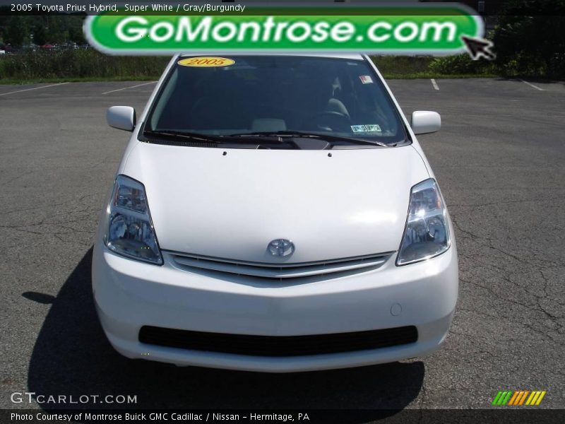 Super White / Gray/Burgundy 2005 Toyota Prius Hybrid