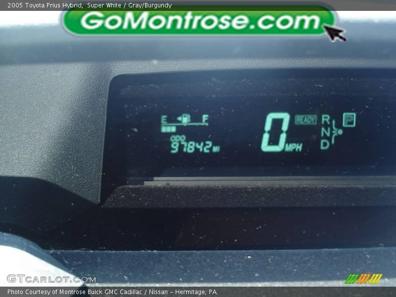 Super White / Gray/Burgundy 2005 Toyota Prius Hybrid