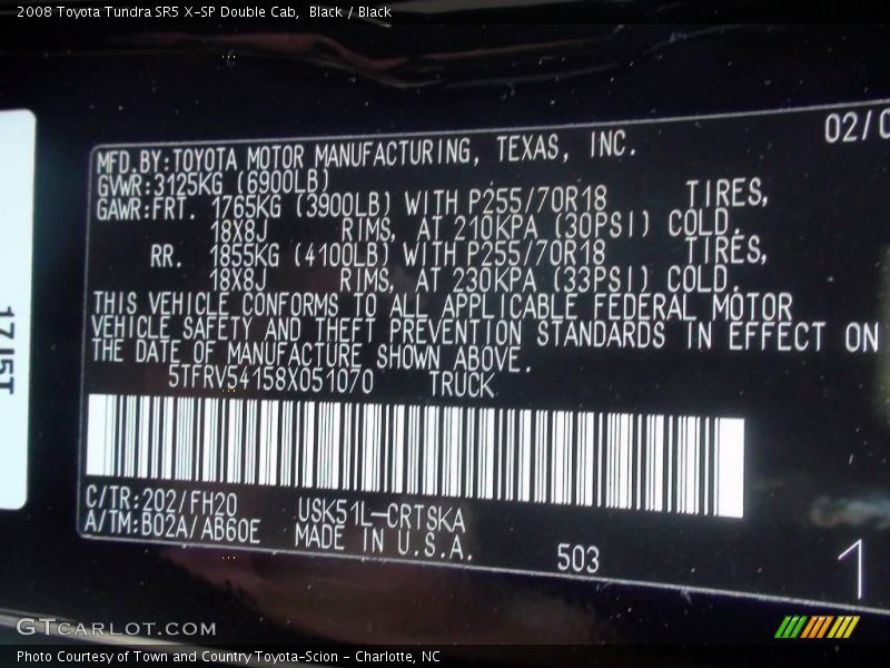 Black / Black 2008 Toyota Tundra SR5 X-SP Double Cab