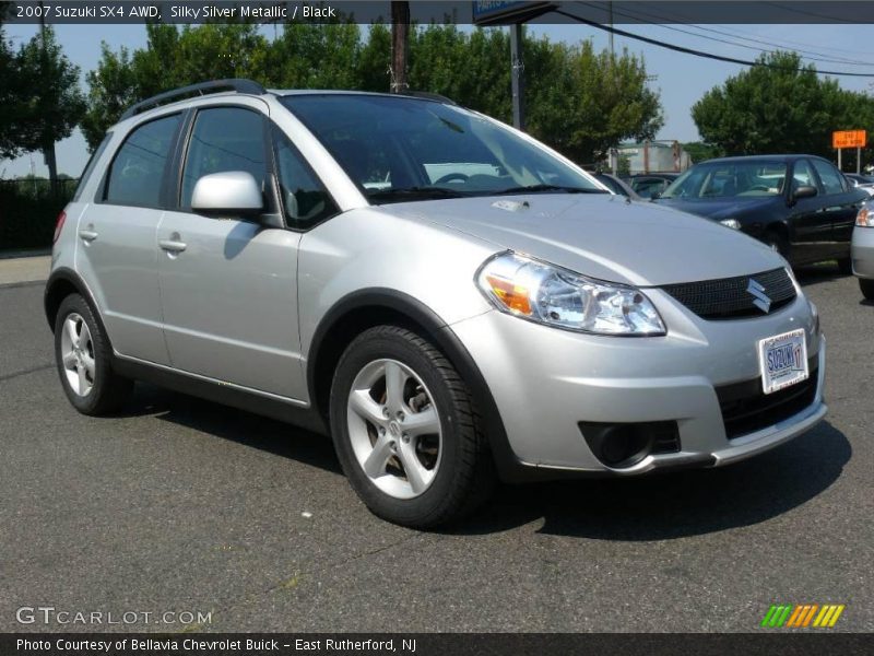 Silky Silver Metallic / Black 2007 Suzuki SX4 AWD