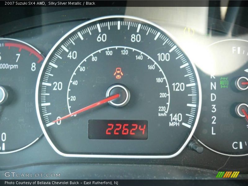 Silky Silver Metallic / Black 2007 Suzuki SX4 AWD