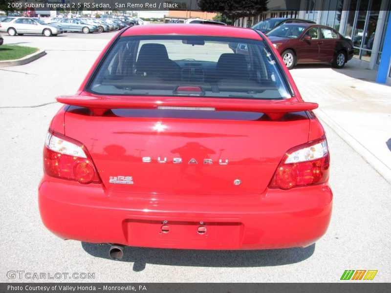San Remo Red / Black 2005 Subaru Impreza 2.5 RS Sedan