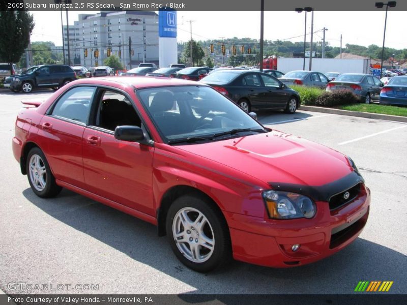 San Remo Red / Black 2005 Subaru Impreza 2.5 RS Sedan
