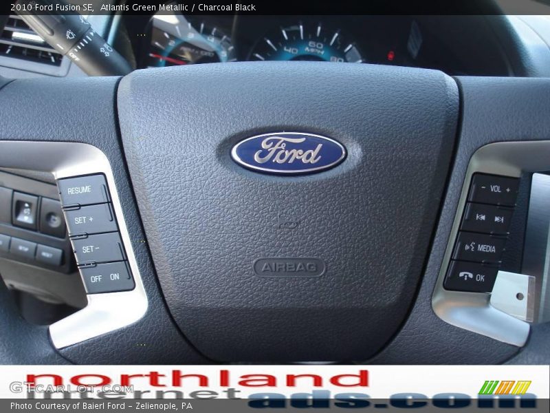 Atlantis Green Metallic / Charcoal Black 2010 Ford Fusion SE