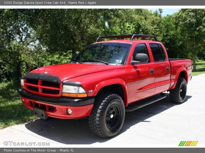Flame Red / Agate 2000 Dodge Dakota Sport Crew Cab 4x4