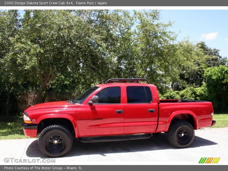 Flame Red / Agate 2000 Dodge Dakota Sport Crew Cab 4x4