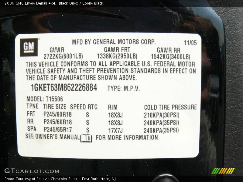 Black Onyx / Ebony Black 2006 GMC Envoy Denali 4x4