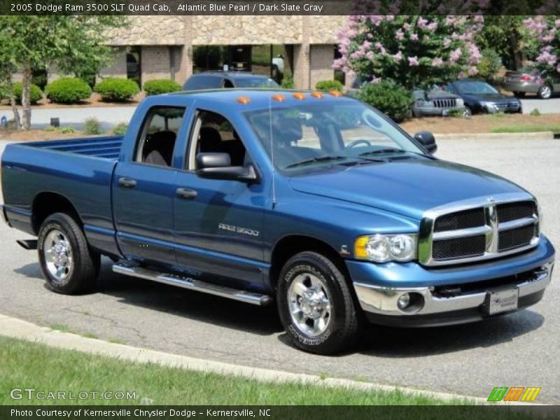 Atlantic Blue Pearl / Dark Slate Gray 2005 Dodge Ram 3500 SLT Quad Cab