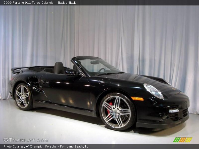 Black / Black 2009 Porsche 911 Turbo Cabriolet
