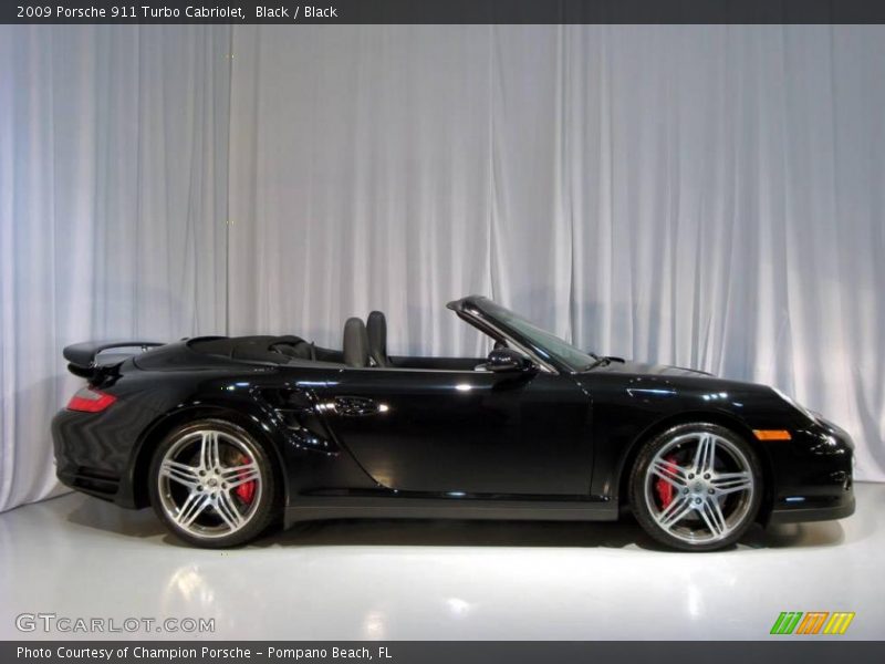 Black / Black 2009 Porsche 911 Turbo Cabriolet