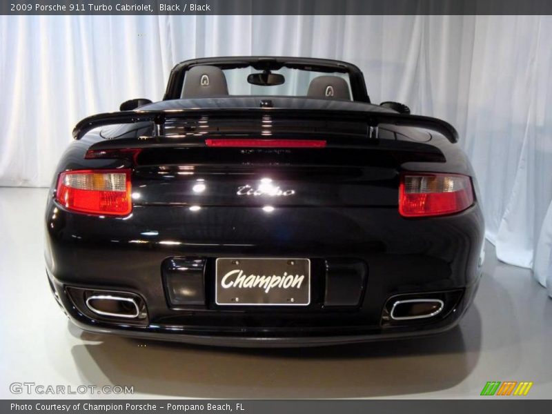 Black / Black 2009 Porsche 911 Turbo Cabriolet