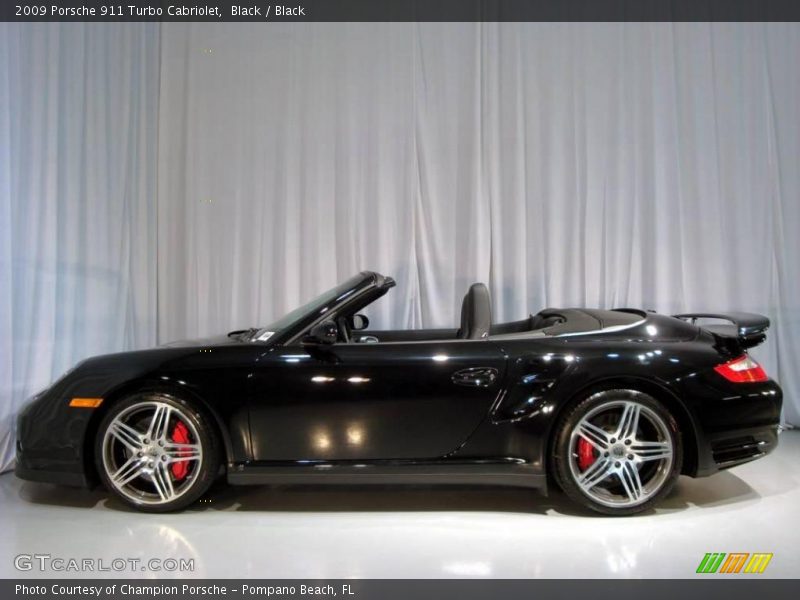Black / Black 2009 Porsche 911 Turbo Cabriolet